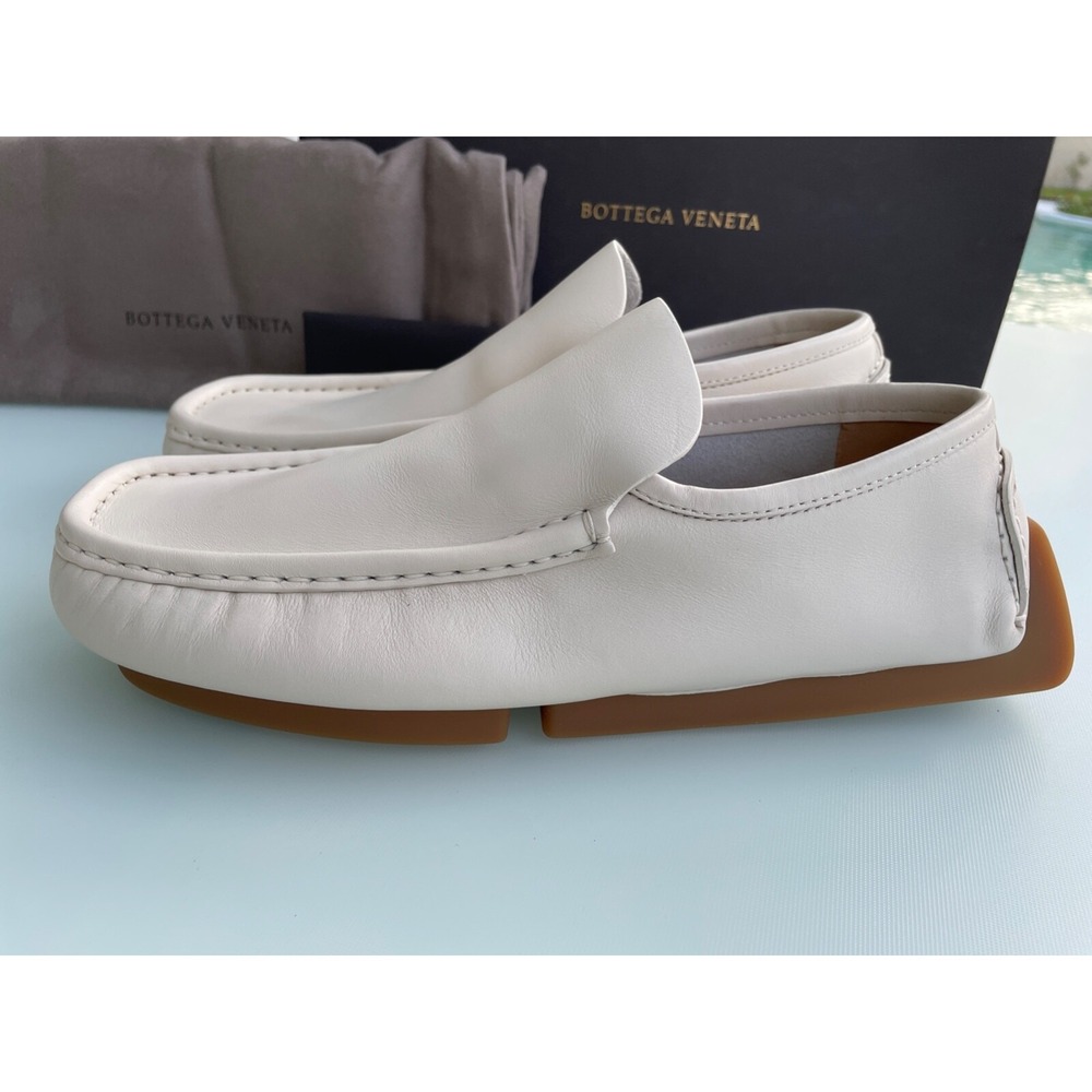 Bottega Veneta 620313 Mens Chester Calf Trench White Leather Loafer Shoe size 39 - Picture 7 of 10